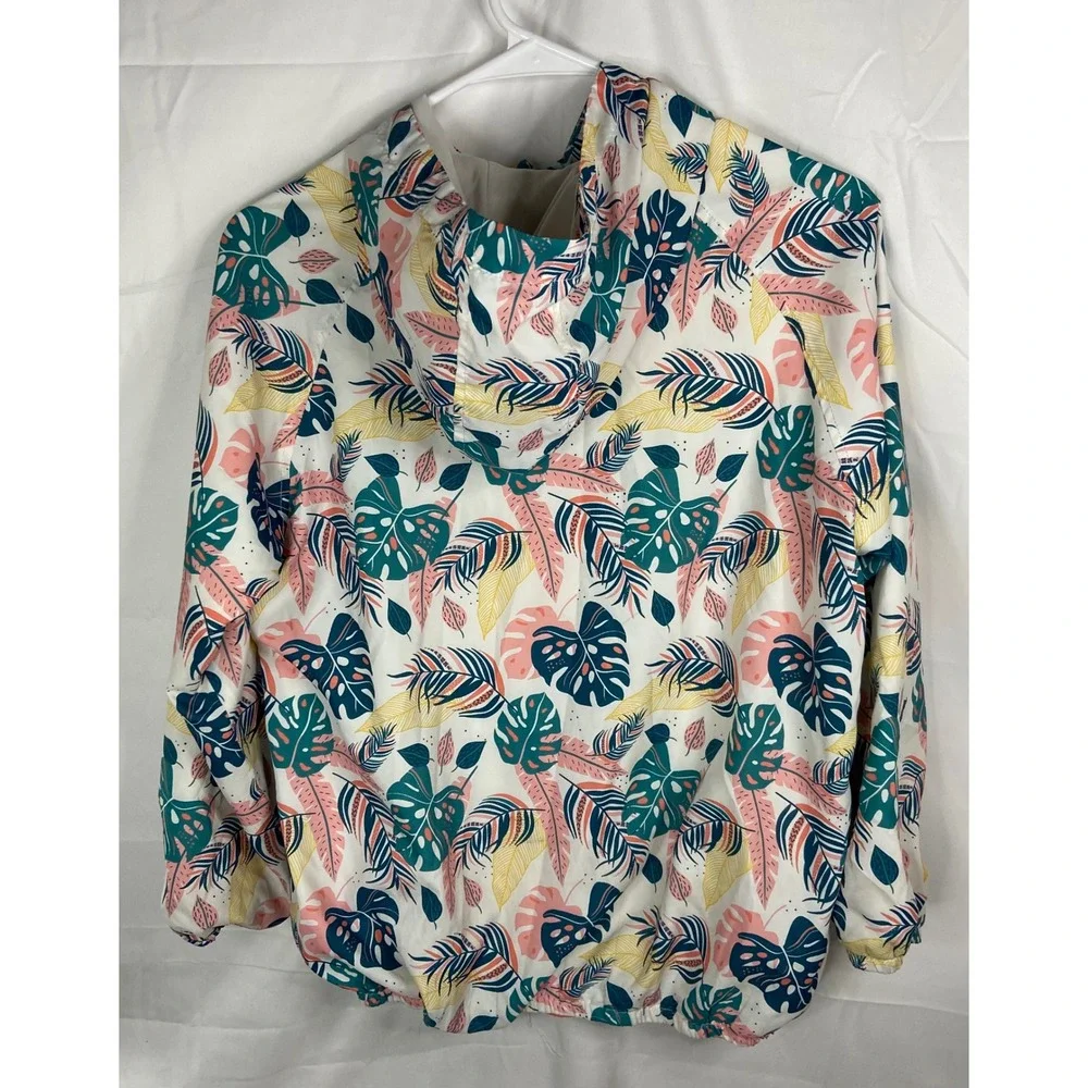 Welaken Kids Hooded Windbreaker Tropical Leaf Print Jacket Youth 160 - Picture 12 of 12